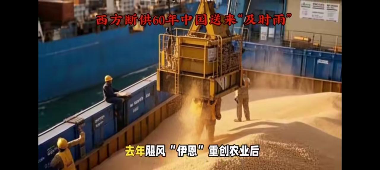 古巴是幸运的，因为他身后有一个慷慨的朋友。第一批次1.6万吨大米运抵哈瓦那。古