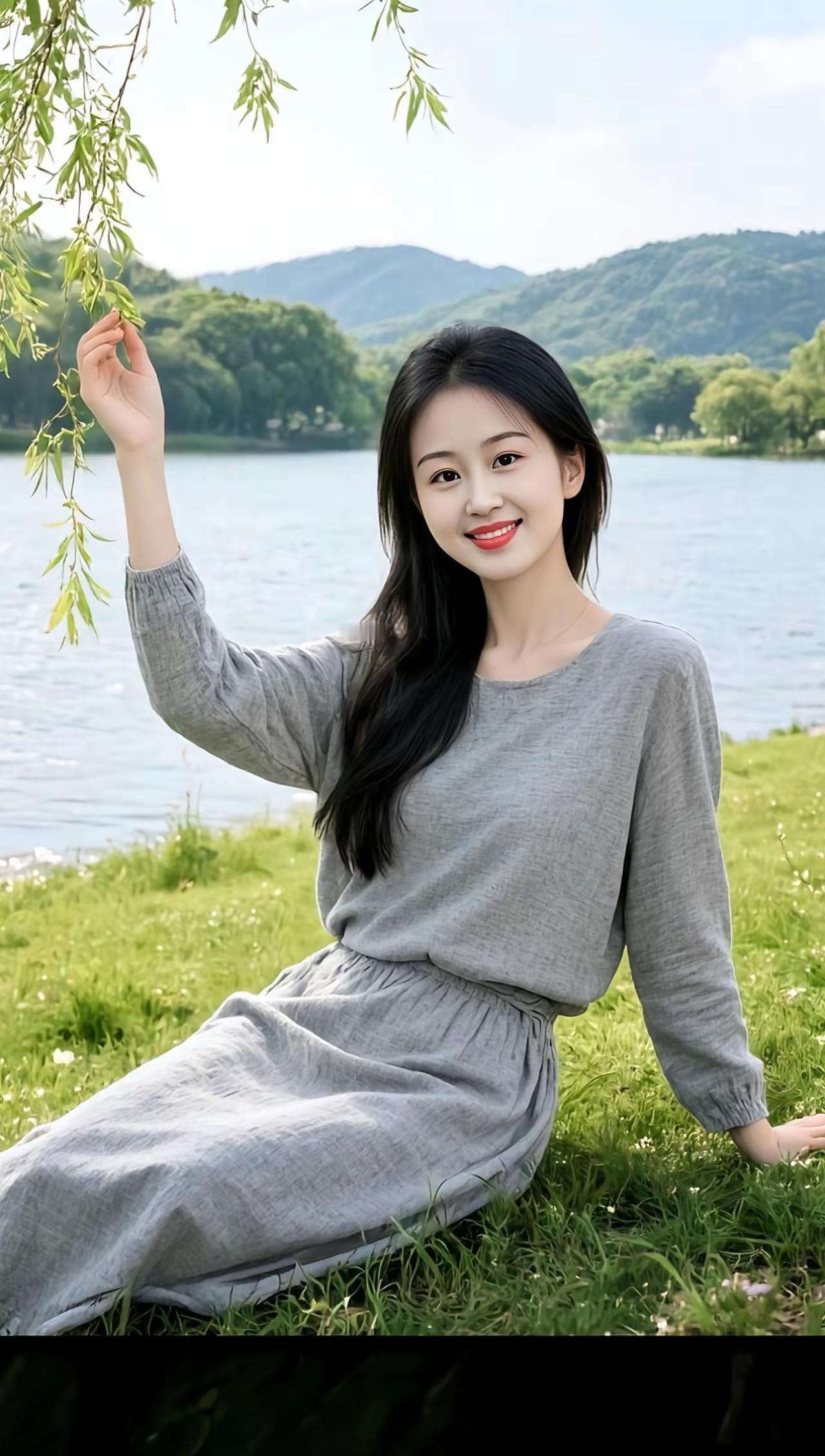 在湖畔草地上，享受宁静的午后时光🌿💐