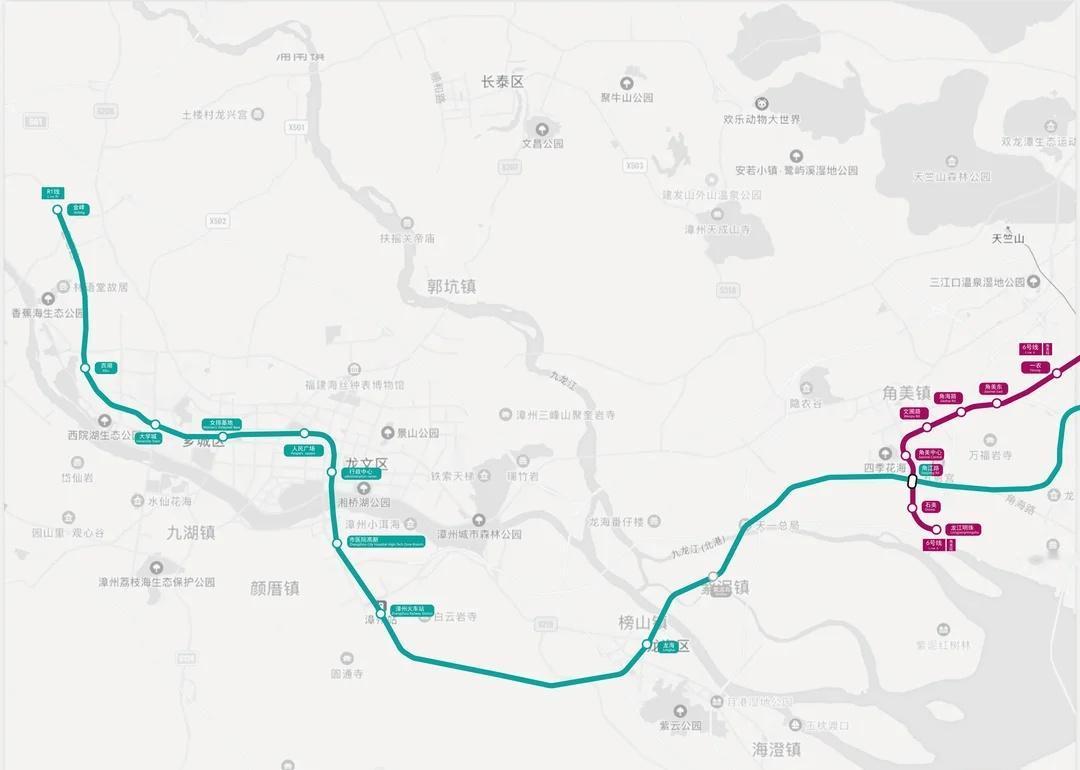 漳州轨道交通示意图2030漳州轨道随着R1线的全面开工，在不远的未来将构建一张