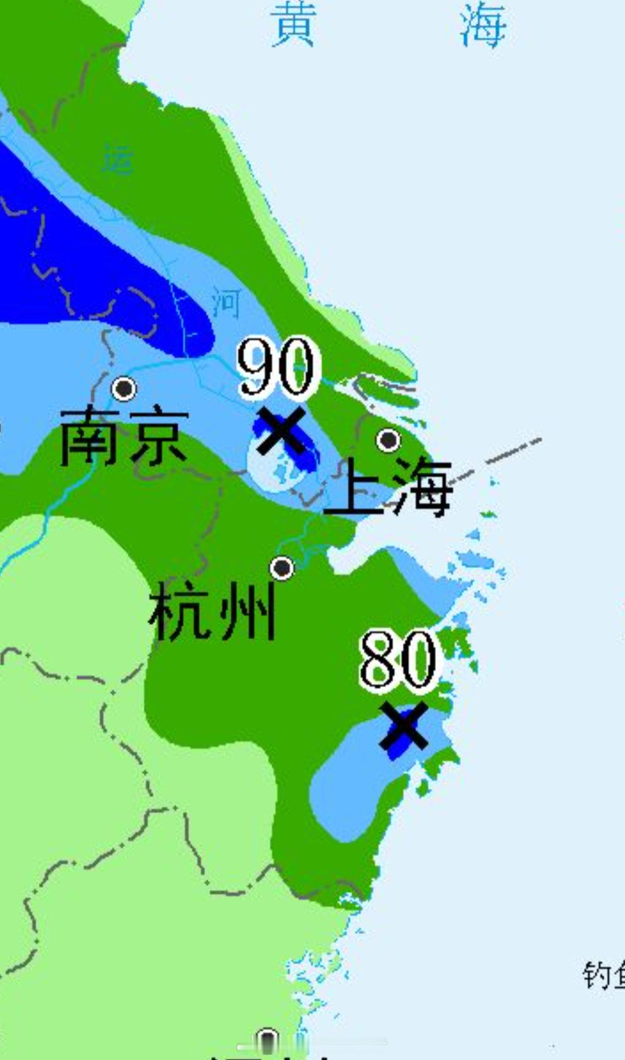 台风白海豚【台风尾流再次影响上海】昨晚以来，上海的降雨已显著减弱，中西部有小到中