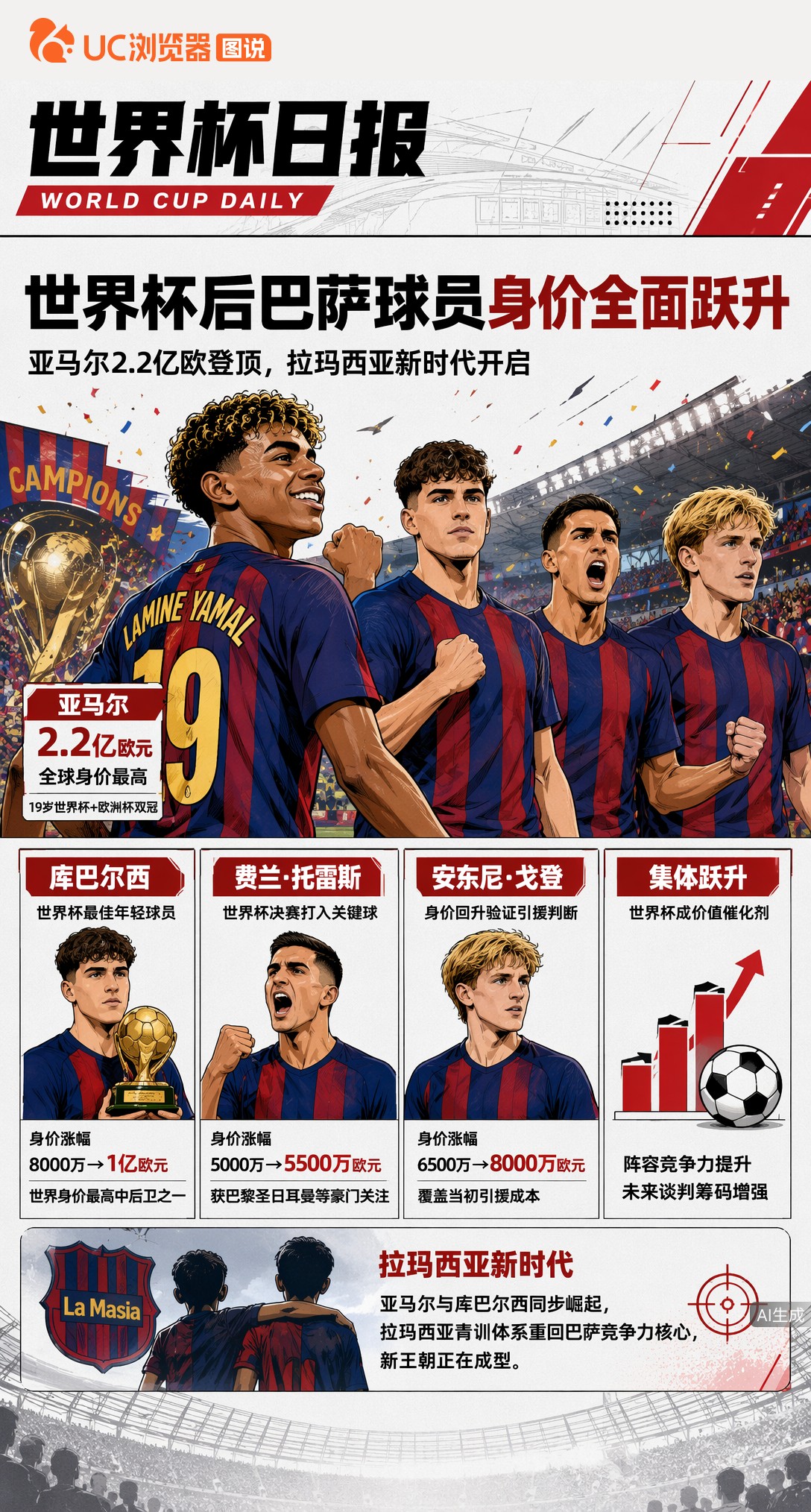 世界杯后巴萨球员身价全面跃升