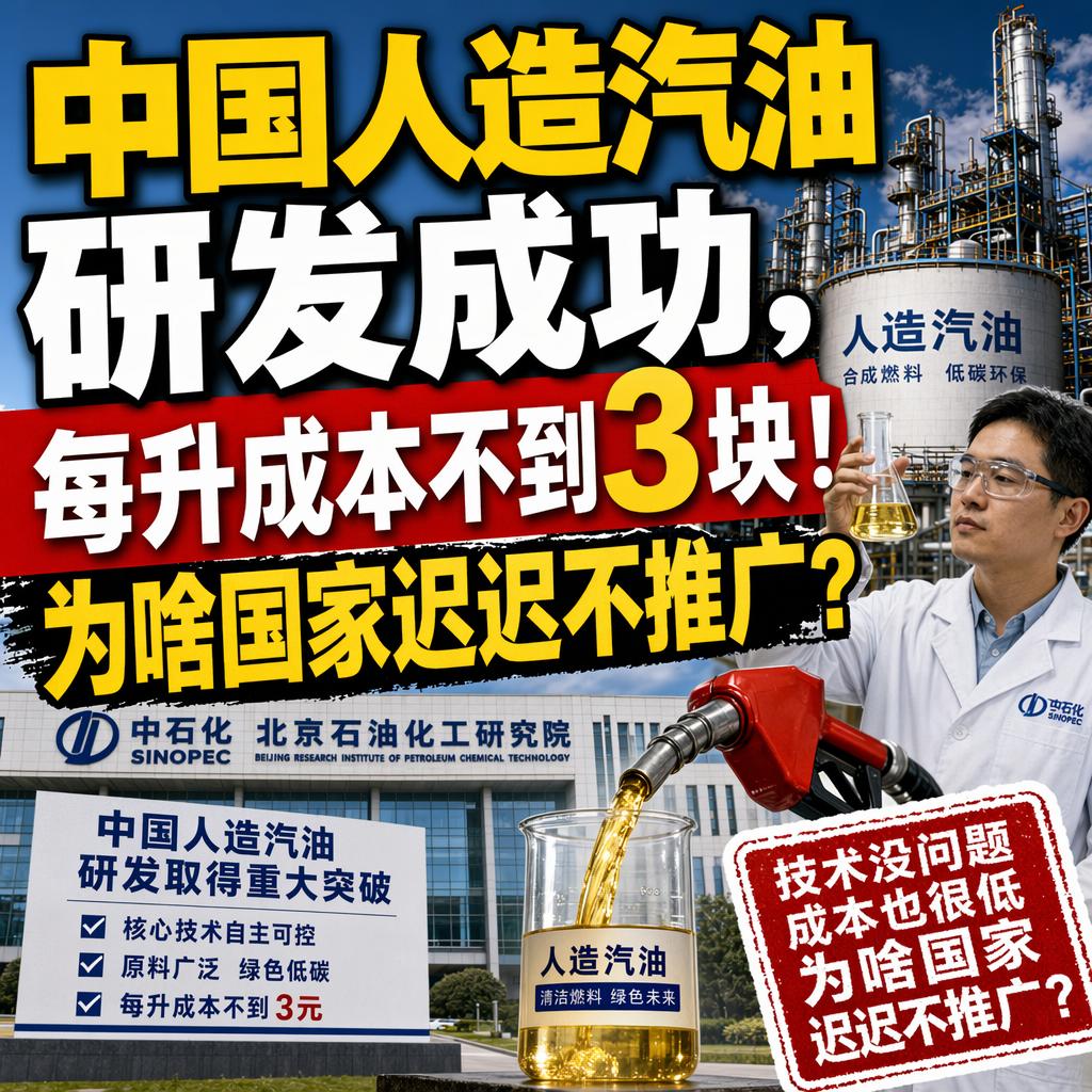 很多人一看到"人造汽油每升3块"，就以为国家在藏着好技术不用。但真相是，这个价