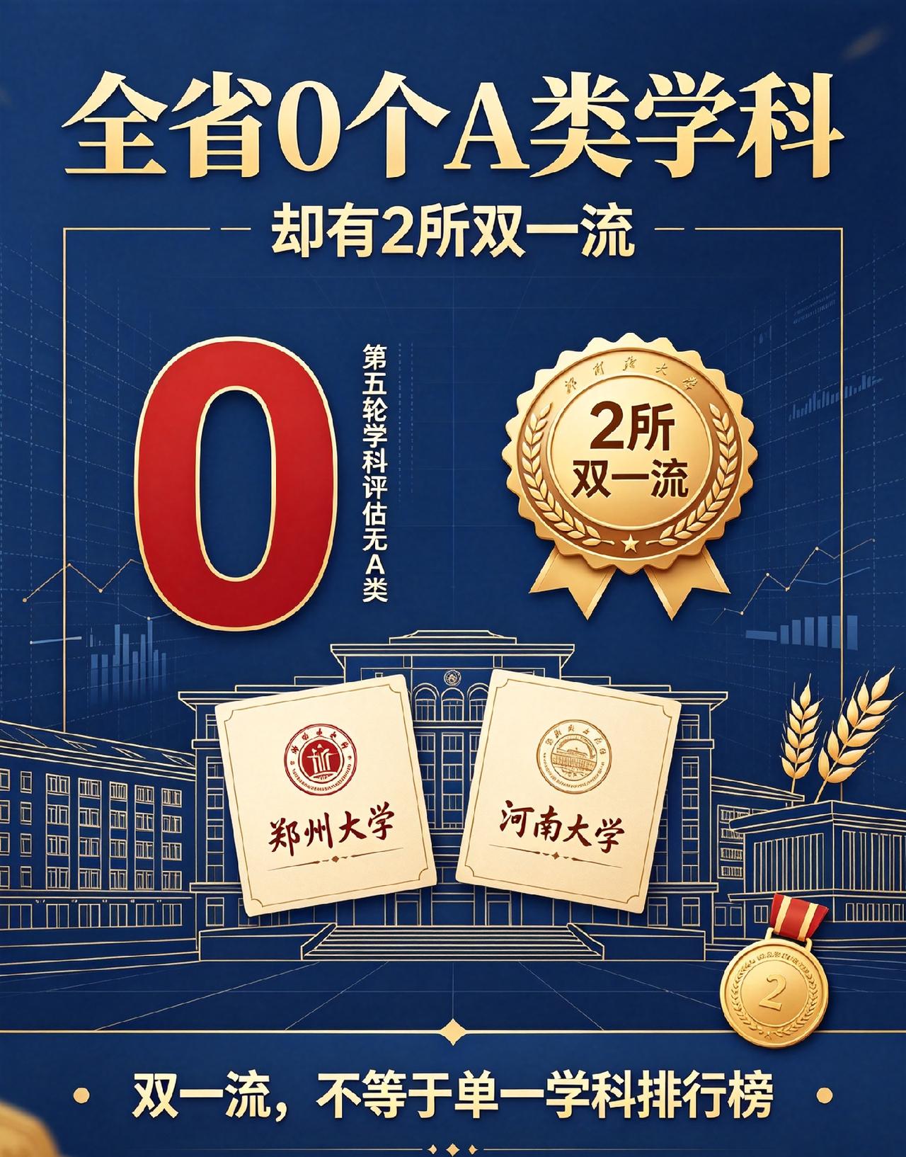 没有A类学科也能是双一流，河南戳破了一个误区河南高教最反常识的事实：全省第