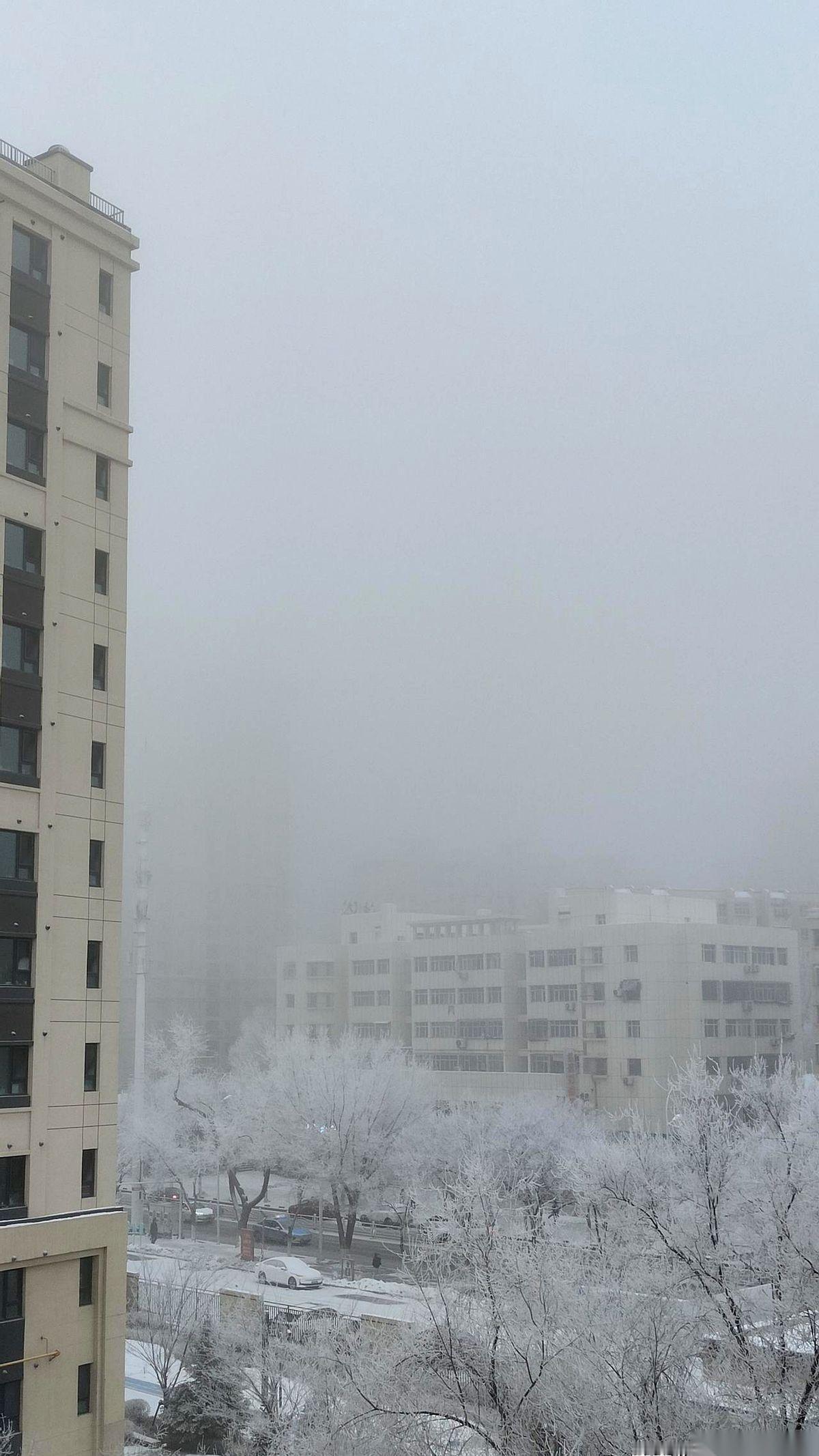 整个乌鲁木齐都消失了。对着窗外，手机摄像头完全失焦，糊成了一片。我跟你说，这不