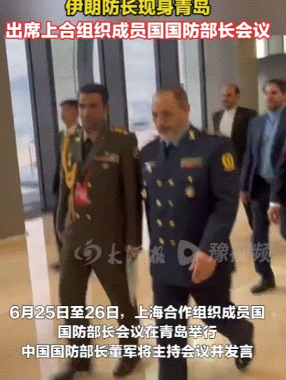 刚与以色列停火，伊朗防长现身中国25日，伊朗防长阿齐兹·纳西尔扎突然出现在中