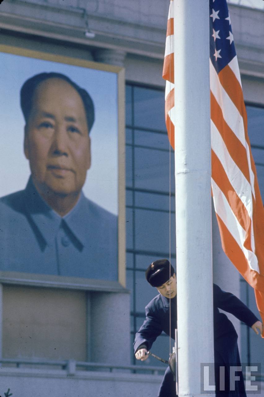 美国《LIFE》杂志摄影师JohnDominis1972年2月拍摄的尼克松访华