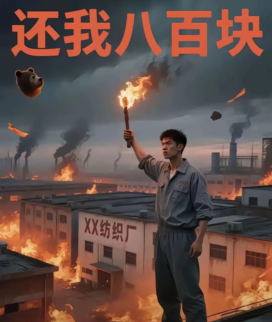 800哥要不回800元血汗钱，一把烧了厂。老板克扣员工800元血汗钱，以为自己