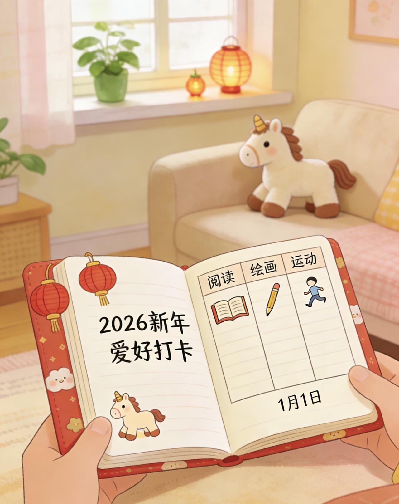 新年爱好打卡新的一年，不追热闹，只守热爱。把喜欢的事慢慢做，把平凡的日子