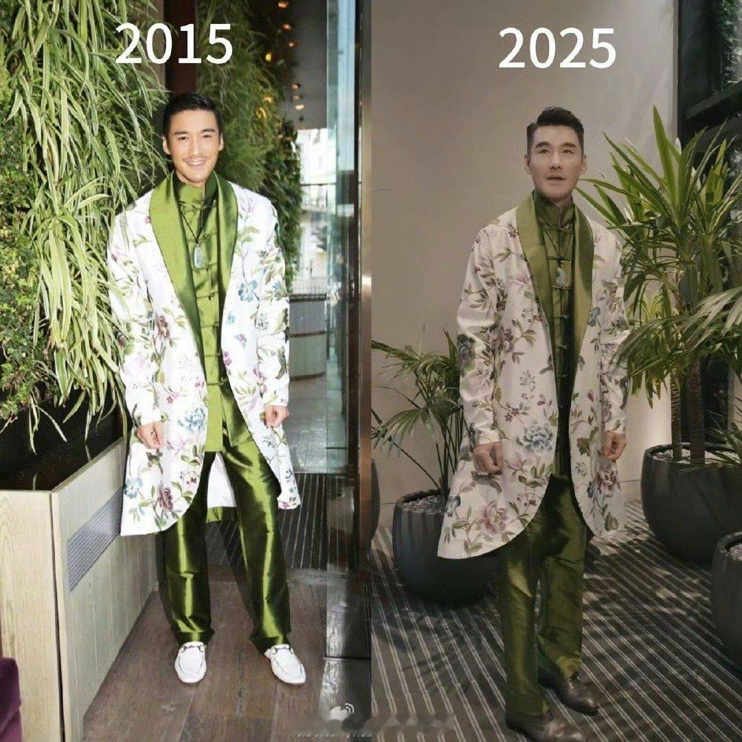 胡兵同一件礼服10年前后对比胡兵对自己的身材管理也太牛了吧，现在穿10年前的