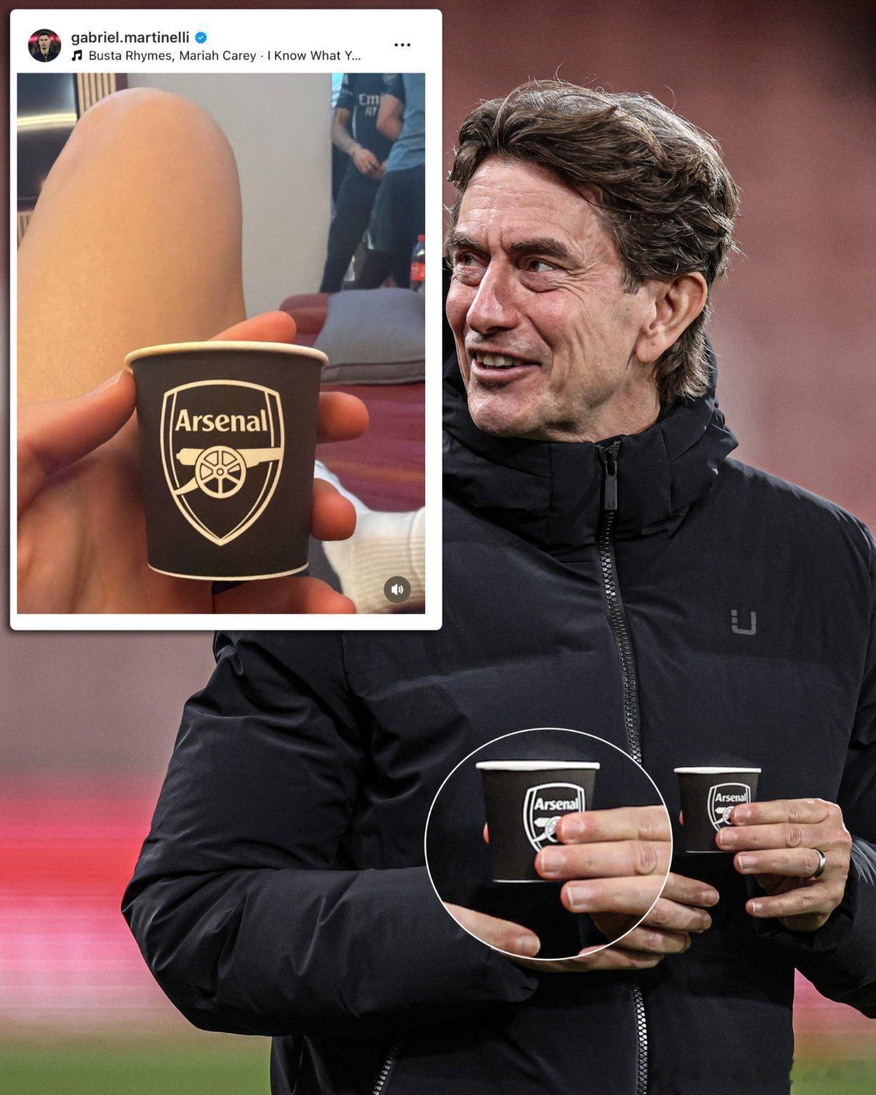 马丁内利IG更新照片，这个纸杯很是眼熟🤣