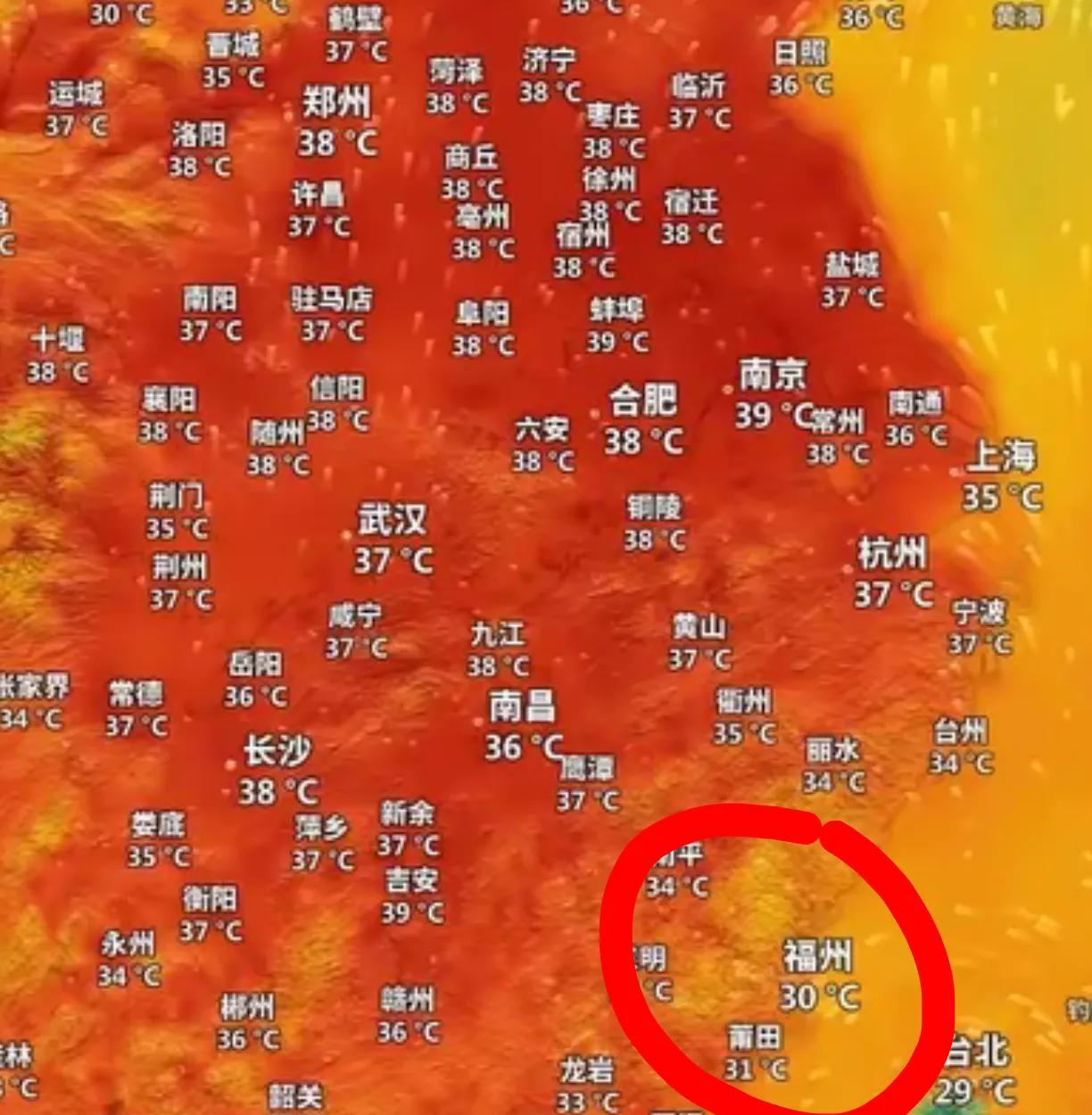中华大地一片热浪滚滚，这股热浪真是席卷中东部大部分地区！像出了名的热霸城市，杭