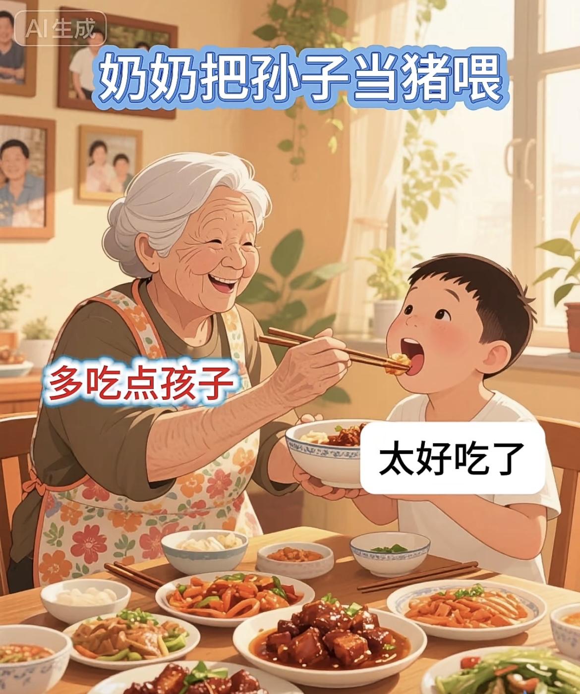 “被奶奶宠着，零食不断，这样对孩子真的好么“[滑稽笑]