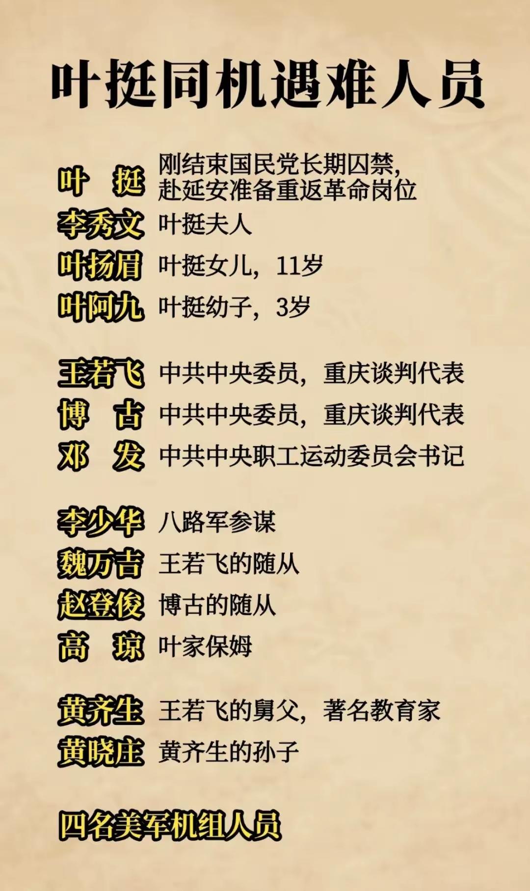当年叶挺坠机真的太可惜了，叶挺一家人包括妻子，两个子女全部与遇难，还有王若飞，博