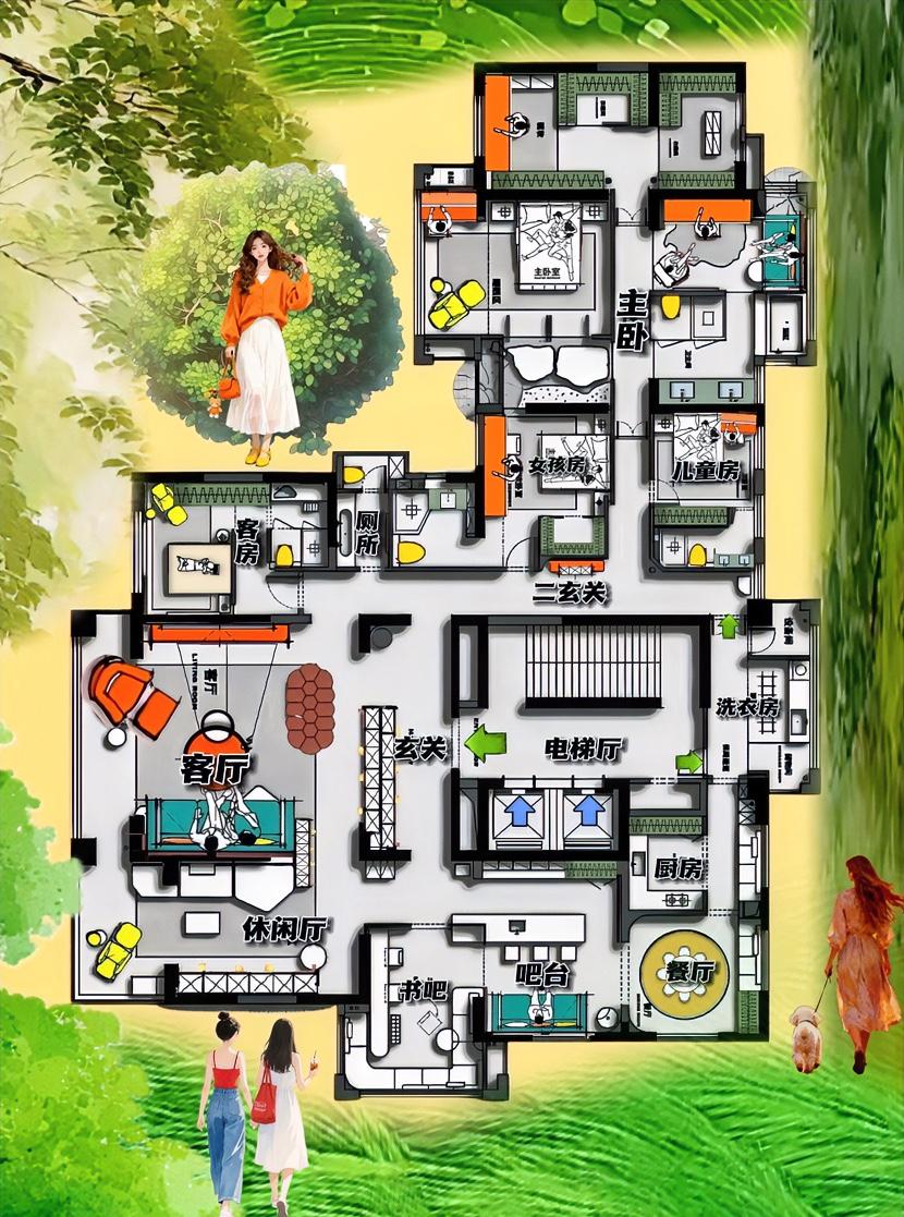 喜欢608㎡理由，一体化画面太治愈，最擅长的还是哪个电梯大洄游，不做美术馆，不是