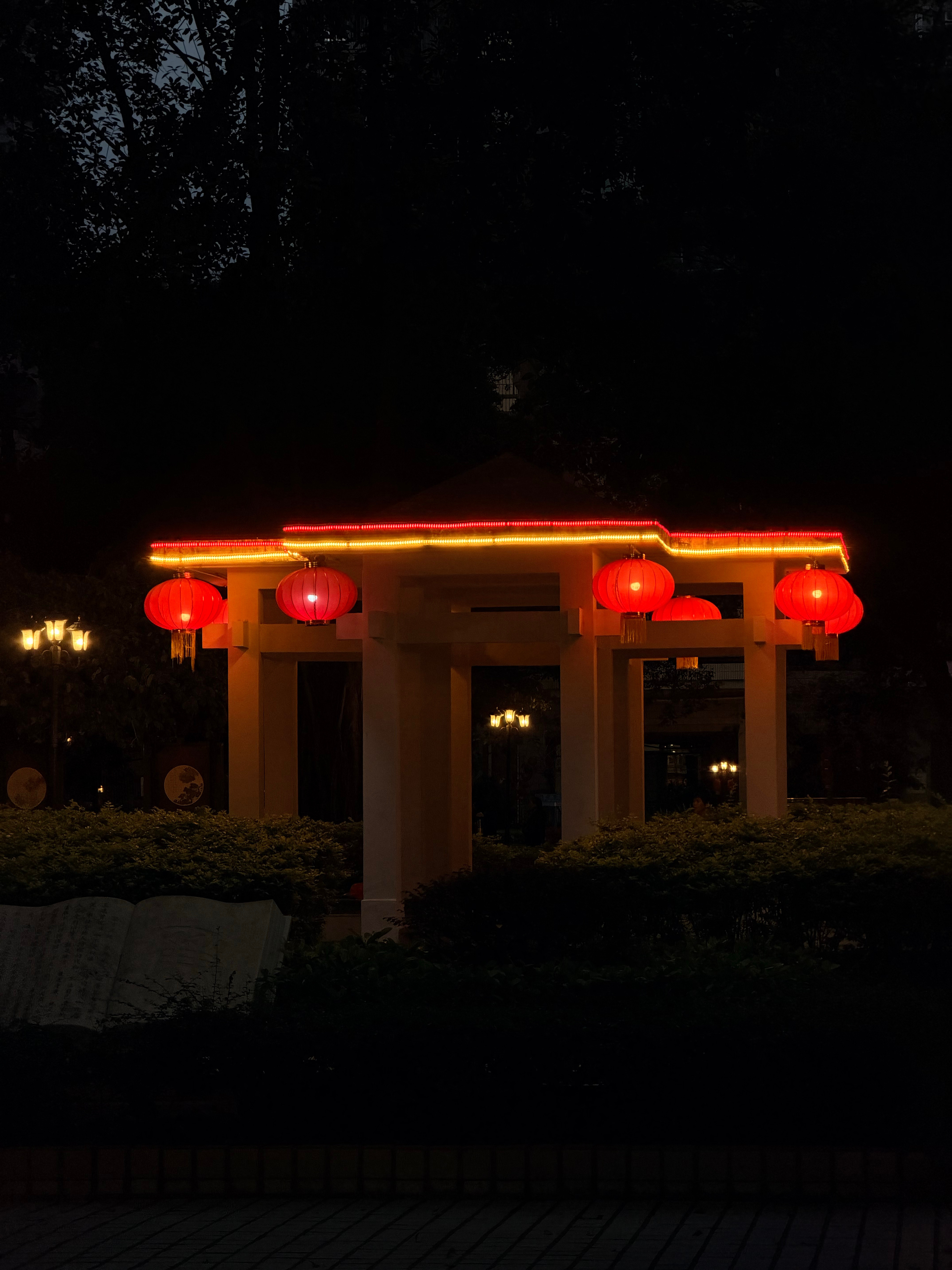 小区物业很严格，十五过完就撤下了灯笼🏮