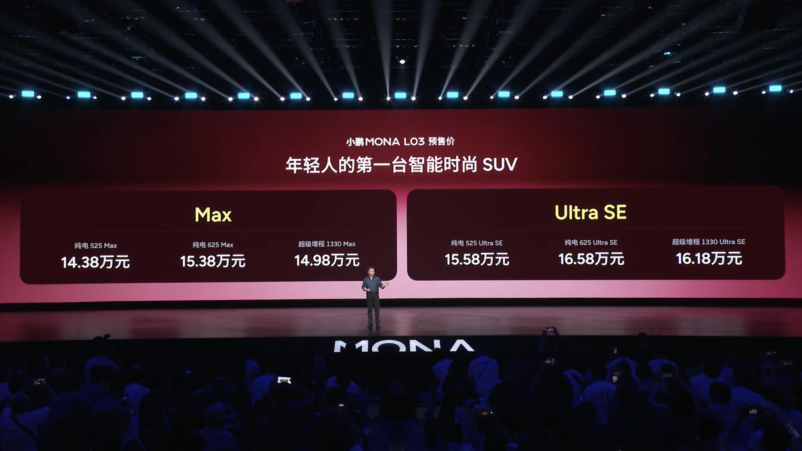 小鹏MONAL03预售价来了，换算过来差不多就是2万美金左右。-纯电