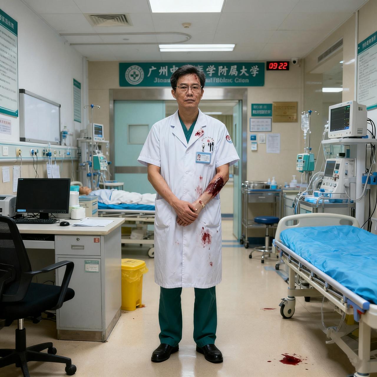 9月22日，广州中医药大学第一附属医院惊现伤医惨案，骨伤中心的王海彬教授在出诊时