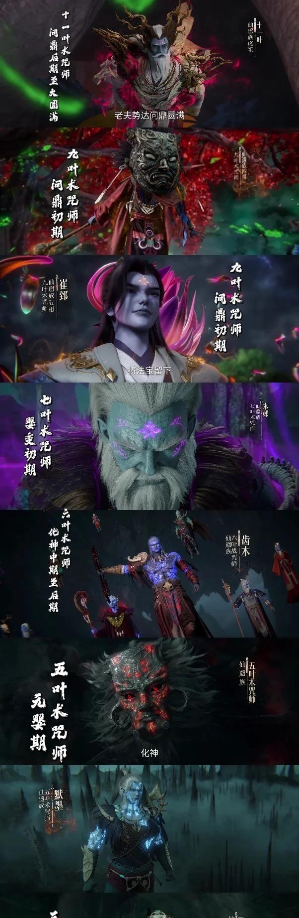 《仙逆》仙遗族境界术咒师体系。•一叶至二叶：对应人族凝气期(1-15层）