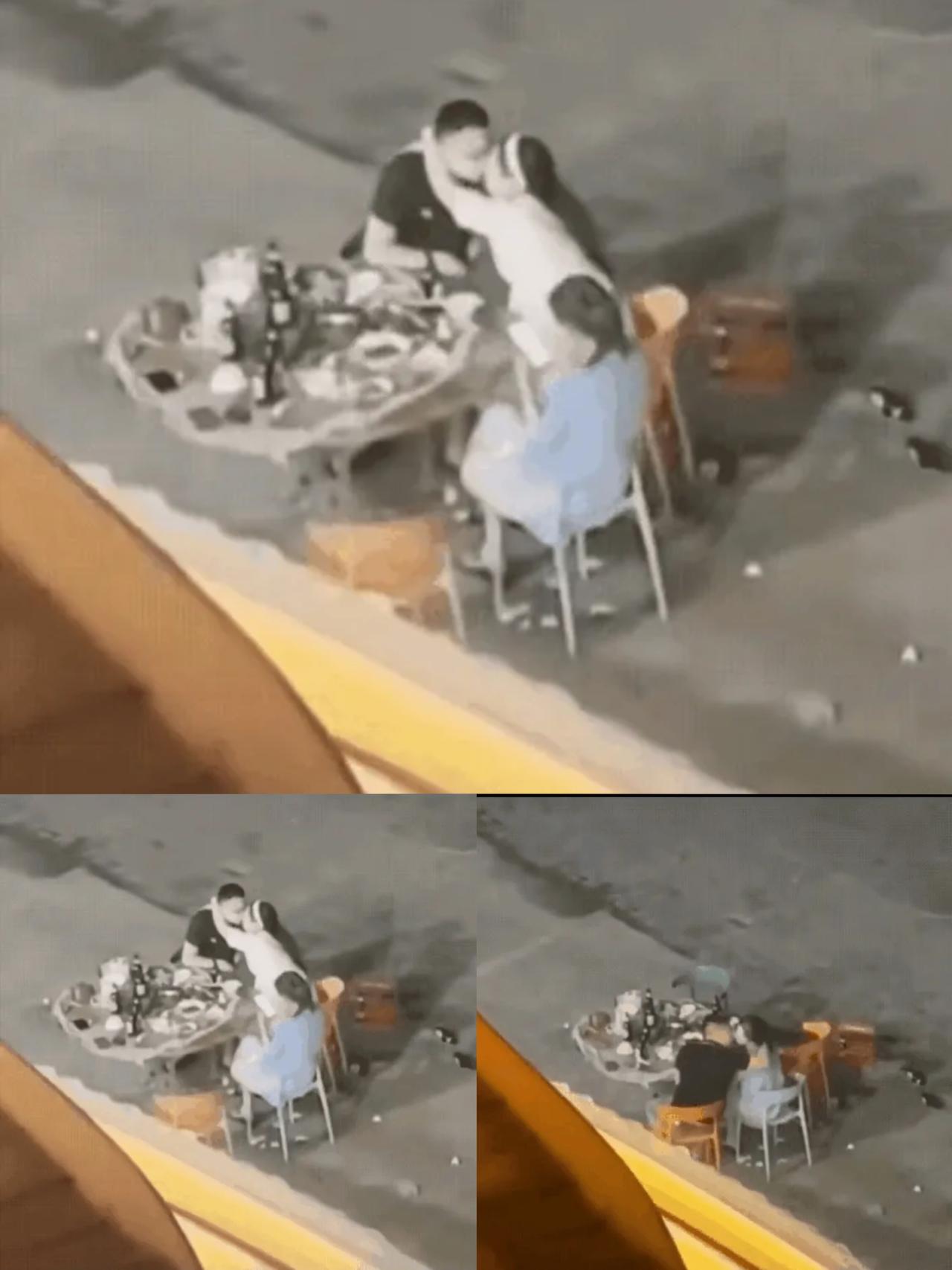 一男二女吃夜宵，成就一段美好的恋情。只看到图片时很多人对这个男人产生