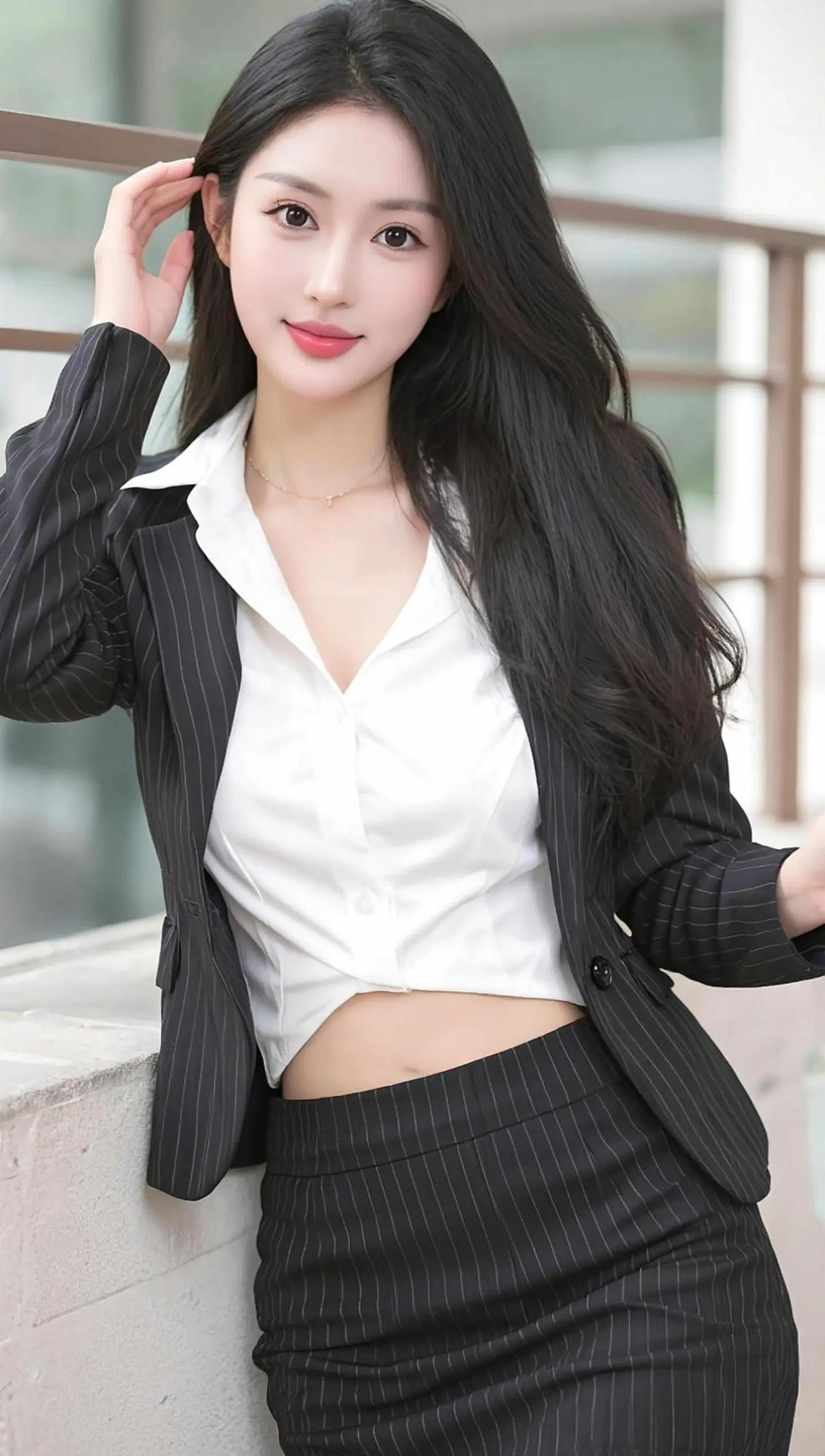 都市女郎穿搭指南：黑白条纹西装，尽显时尚与优雅！👠💄👠