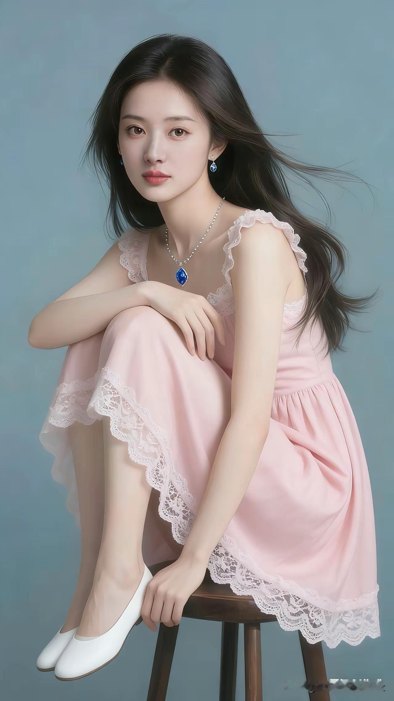 温柔粉裙少女，优雅气质满满！💕✨