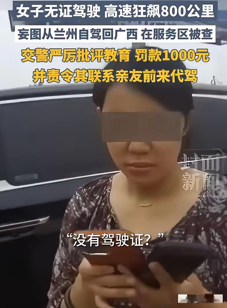 会开车的和不会开车的都沉默了！800公里。高速。无证。一个女人。这不是电影桥段