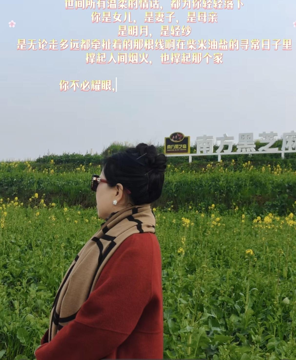 姐姐们家人们下午好，姗姗祝福所有家人们节日快乐，大家看，这一片金灿灿的油菜花田美