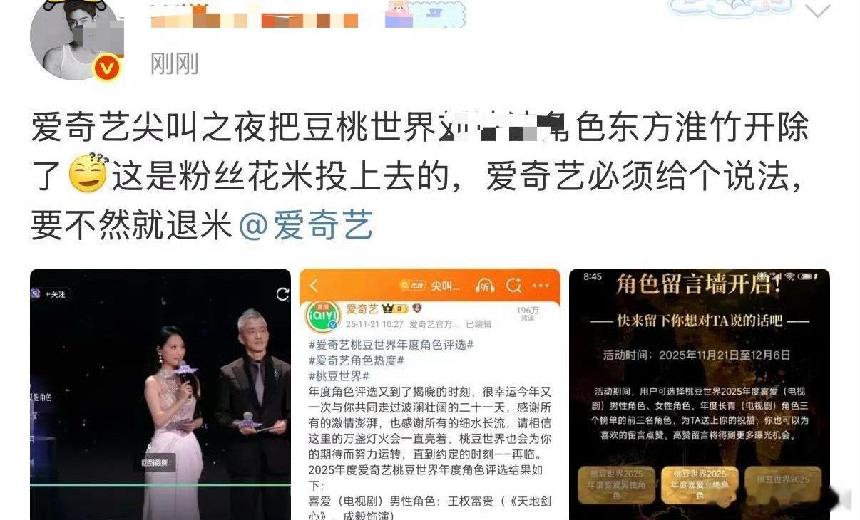 救命🆘！爱奇艺把刘诗诗《淮水竹亭》东方淮竹粉丝投票的年度角色开除了，虽然剧扑了