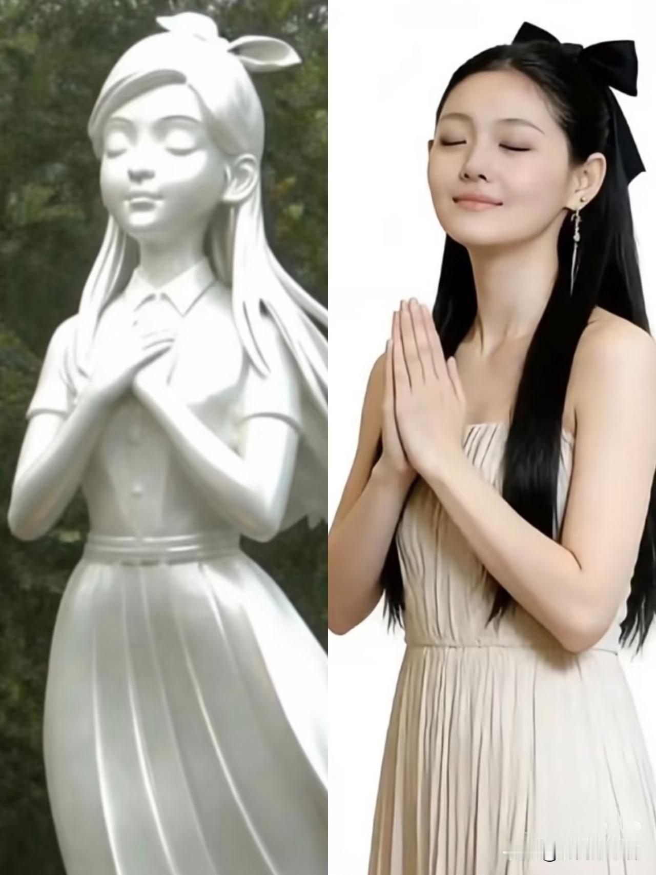 原来雕像原图出自这里！如果做成图二，岂不是更像。但不得不说，像不像是其次，主要满