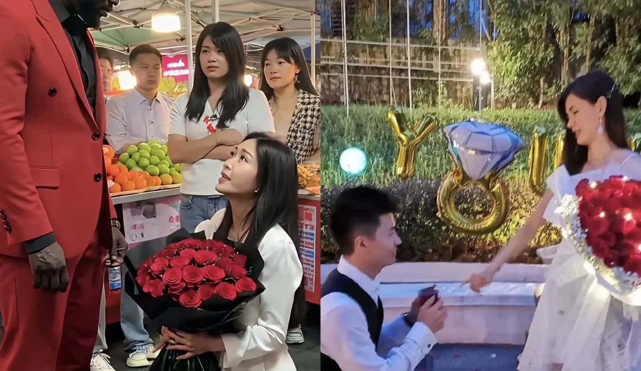 中国女子双膝下跪向非洲黑人求婚，能赢得自己想要的爱情吗？求婚本应双方意愿和情