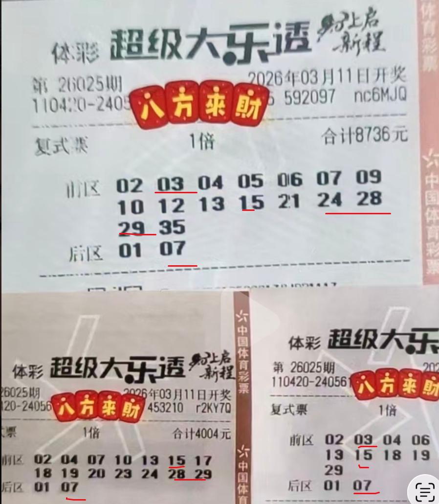 8736大复式中5+1！彩友晒16+2的前区超大复式票中5+1，共计拿下9.5万