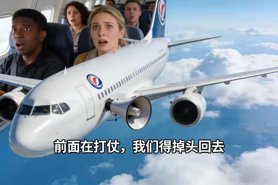 飞机飞到一半，机长突然说：前面在打仗，我们得掉头回去上海浦东机场，凌晨一点多