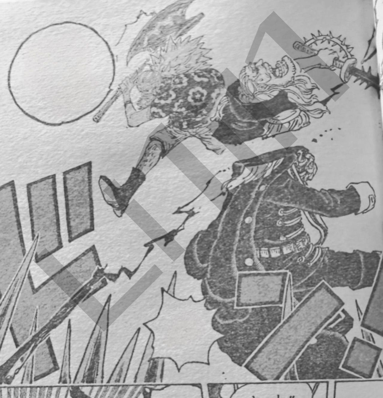 海贼王1149话，贾巴砍断神之骑士团成员，伊姆附身在军子身上。军子的能力箭头和