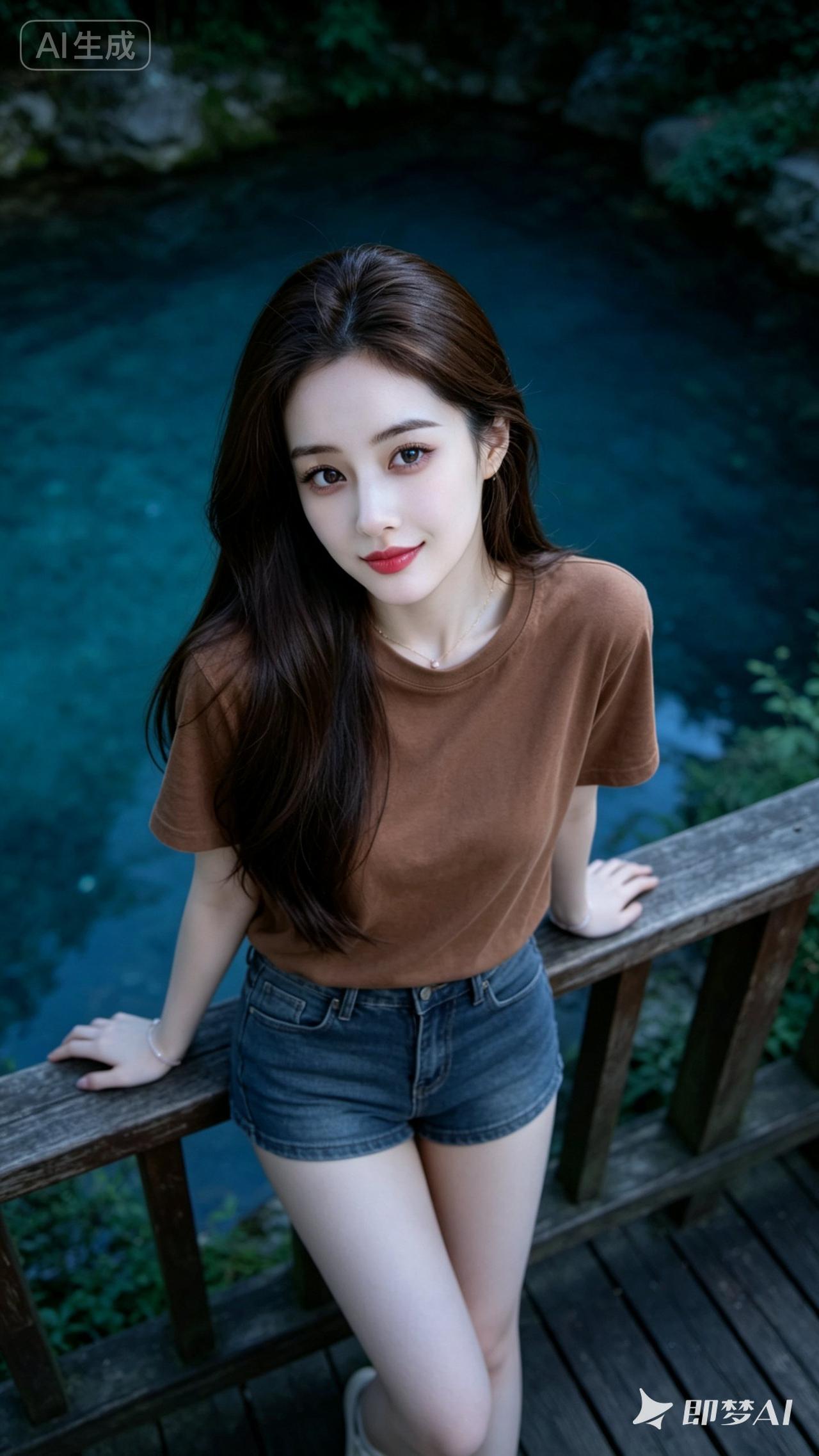 夏日清新穿搭，自然风光下的少女时光