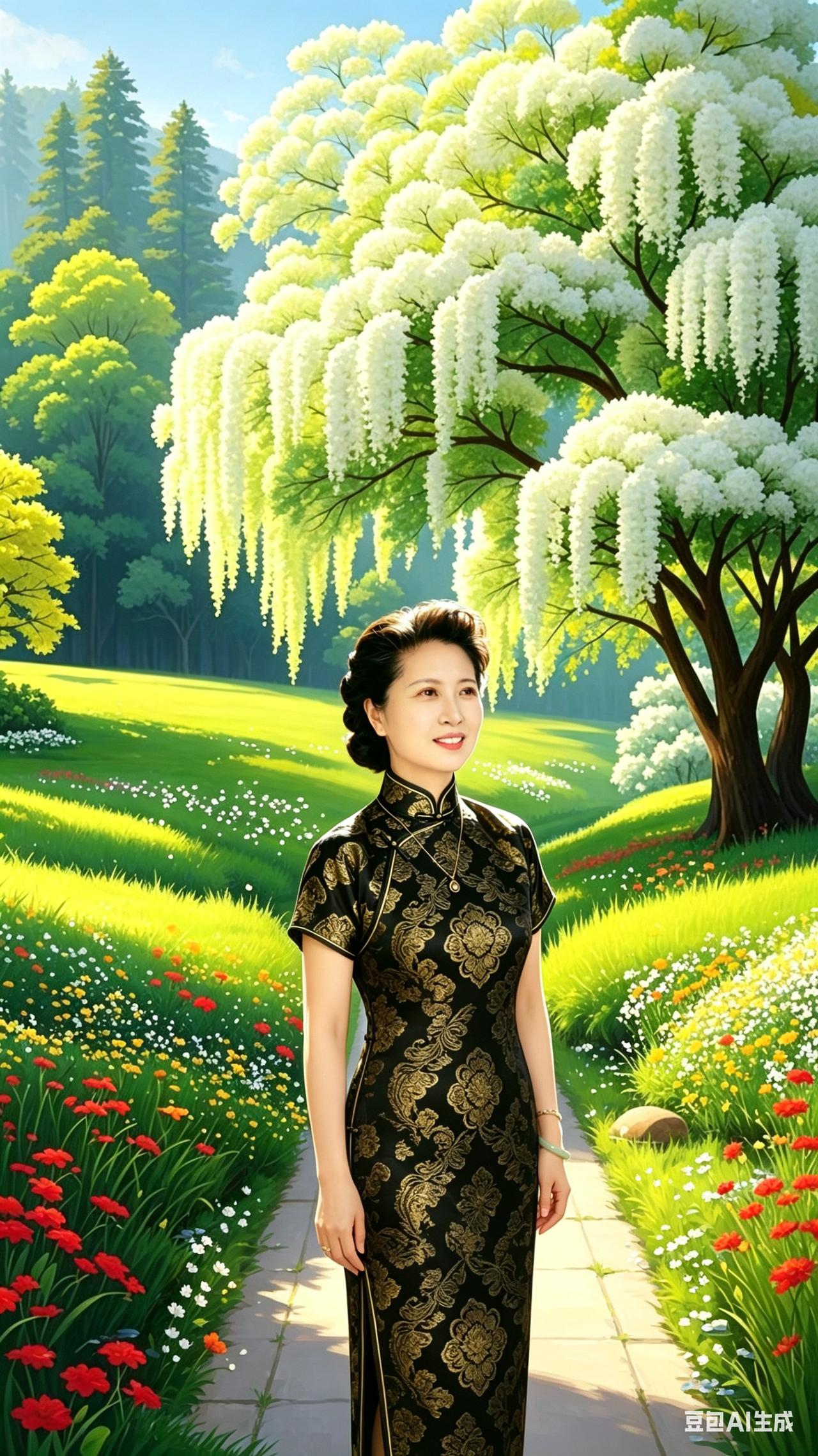 花间美人立，笑语入画来。七位美女不同姿势户外照那位更具特色，看看你的观点:
