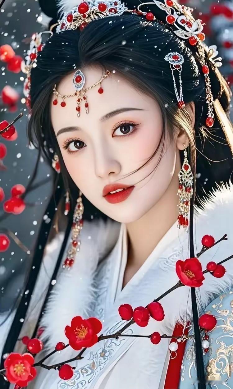 梅花欢喜漫天雪，飘飘洒洒降人间。