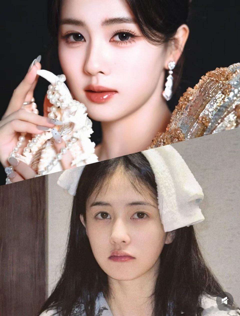 鞠婧祎VS白鹿VS赵露思VS虞书欣卸妆之后，谁的素颜最顶?