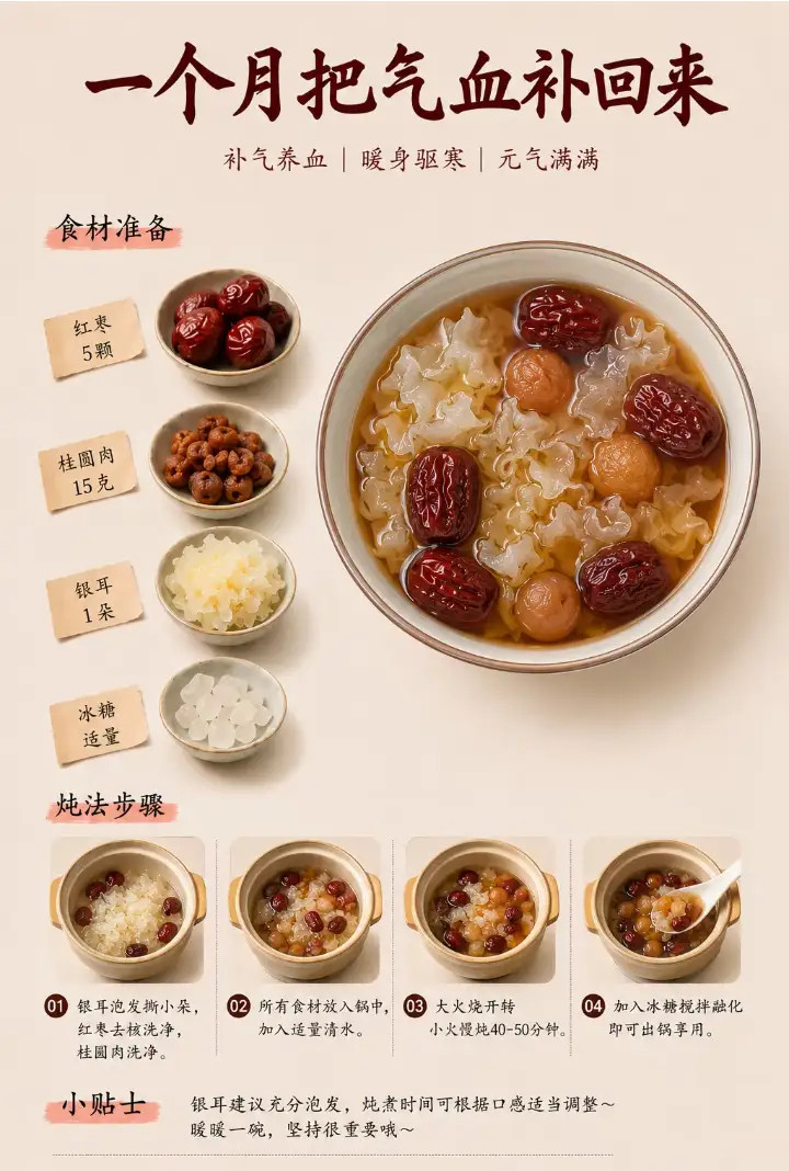 奶茶换成这些汤‼️一个月把气血补回来