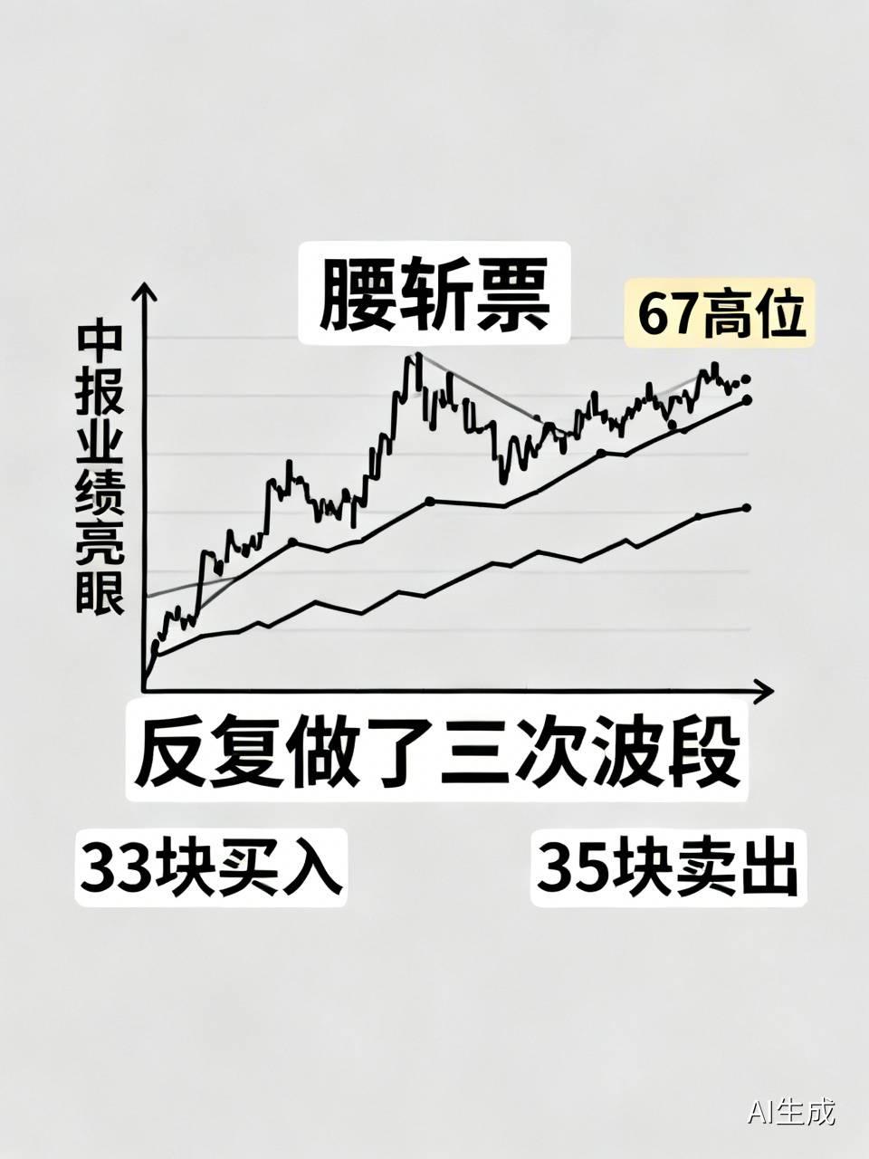 一只腰斩票，他反复做了三次波段有个股民盯着中天这只票，从67高位腰斩下来，没