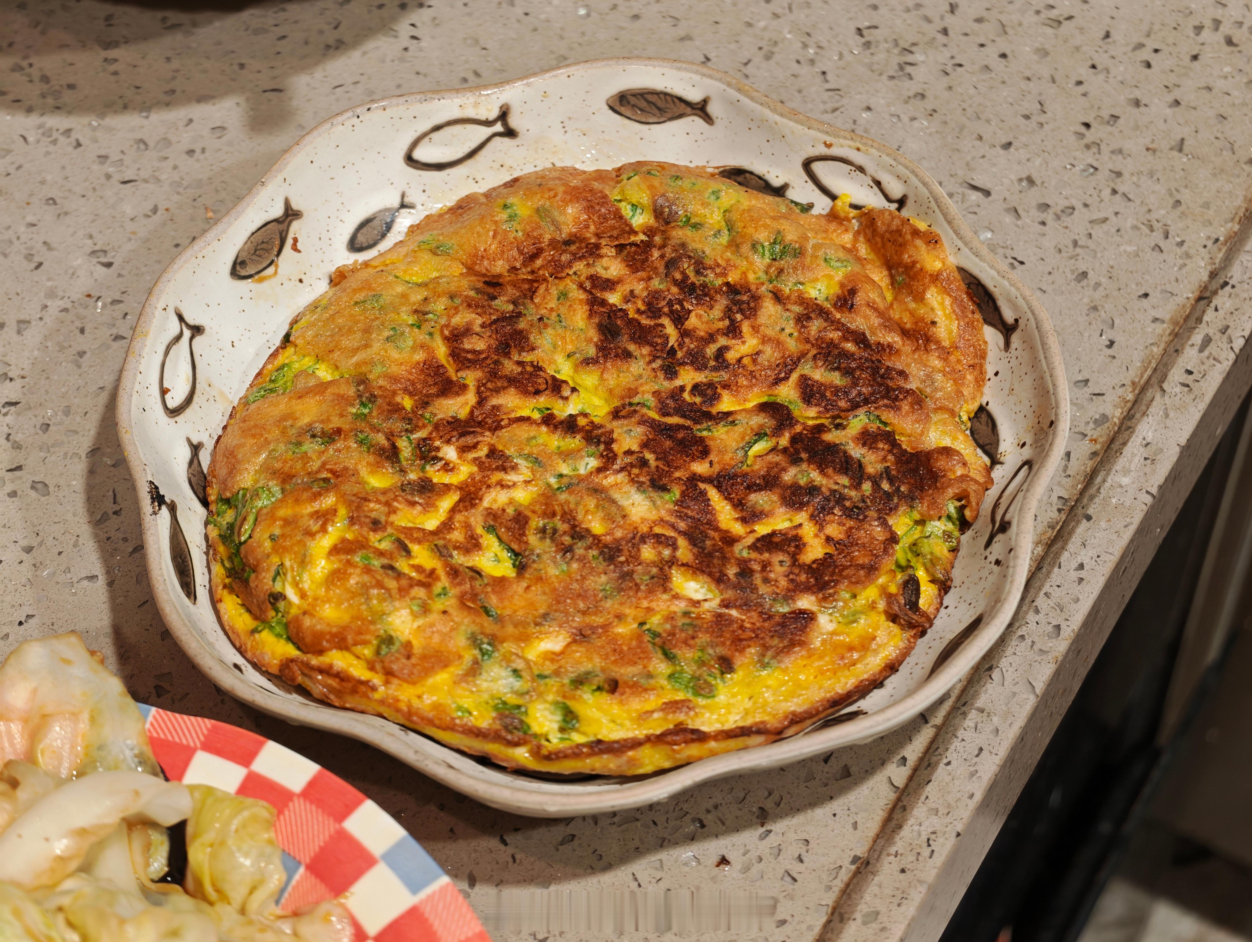 给做的夜香花煎土鸡蛋，大家觉得我的手艺如何？