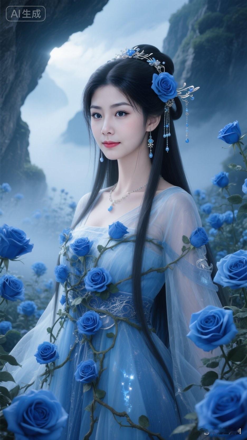 一位仙女站在花海中，太美了！