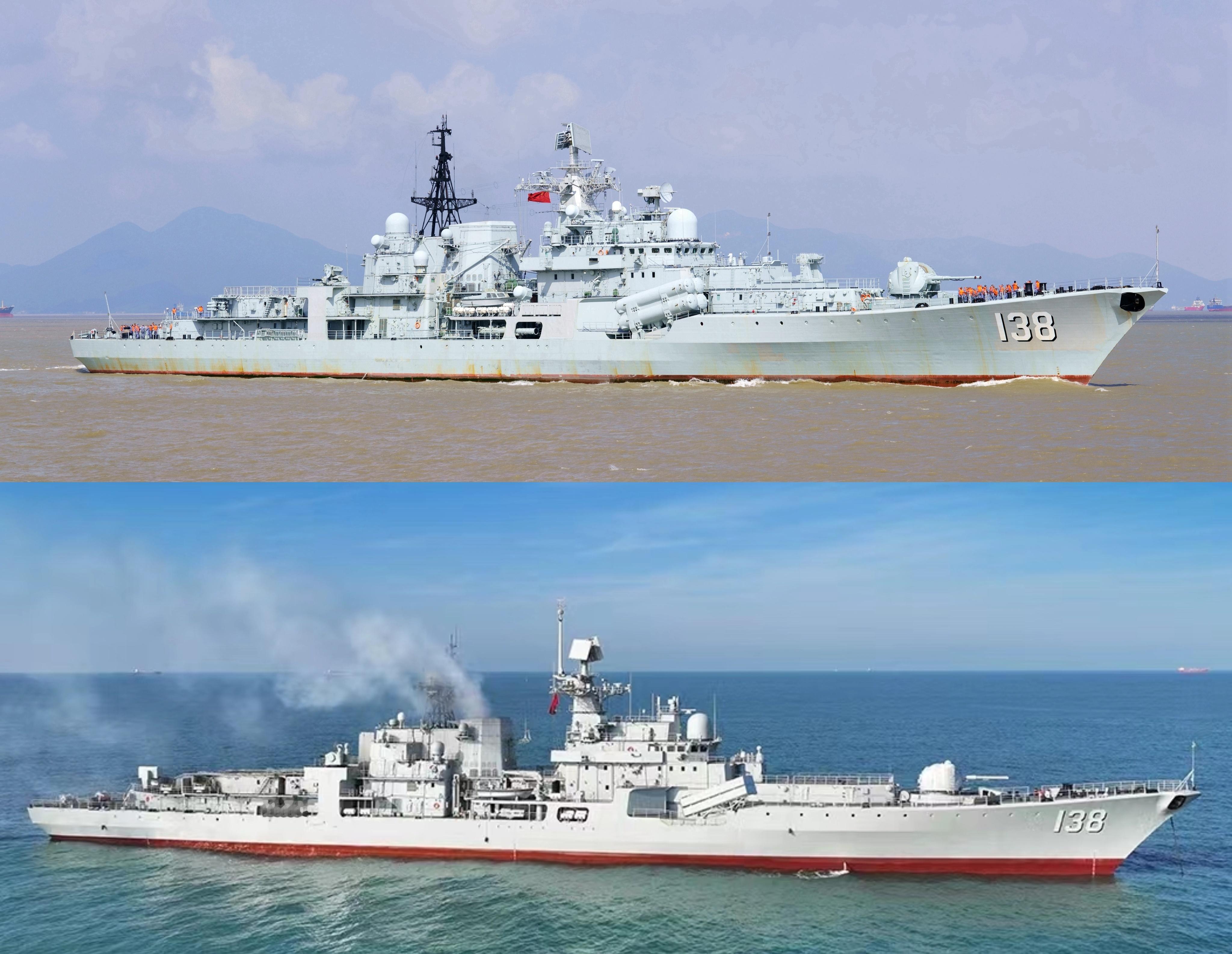 中期现代化升级前后的956EM泰州舰变化不少哩，值得一看烽火问鼎计划中国海军