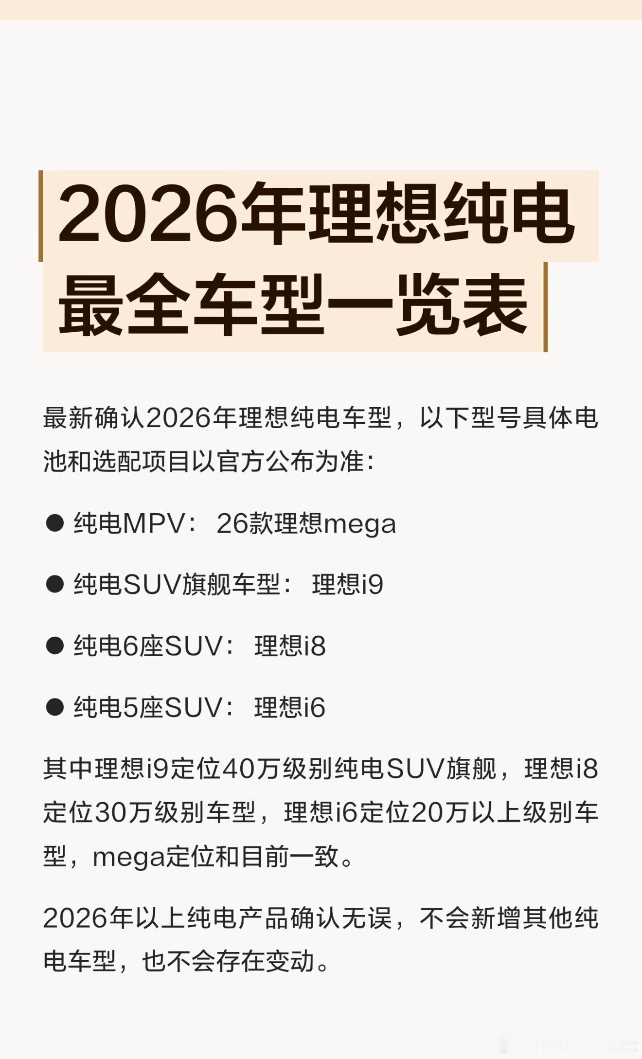 网传理想i9，明年来～纯电6/8/9，大五座、大六座、大旗舰，这个分布挺合理