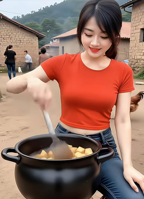 两个美女，同时在村头义务做饭，你想去哪个美女那里，去吃饭呢？理由是啥，美女的