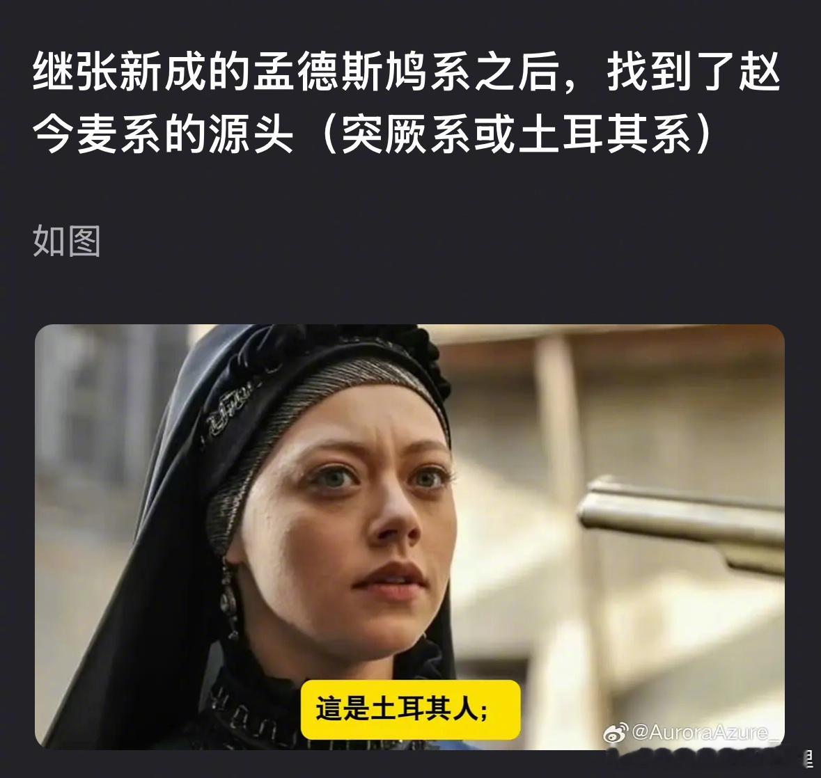 瓣人给赵今麦系长相起名突厥系或土耳其系，来审判下