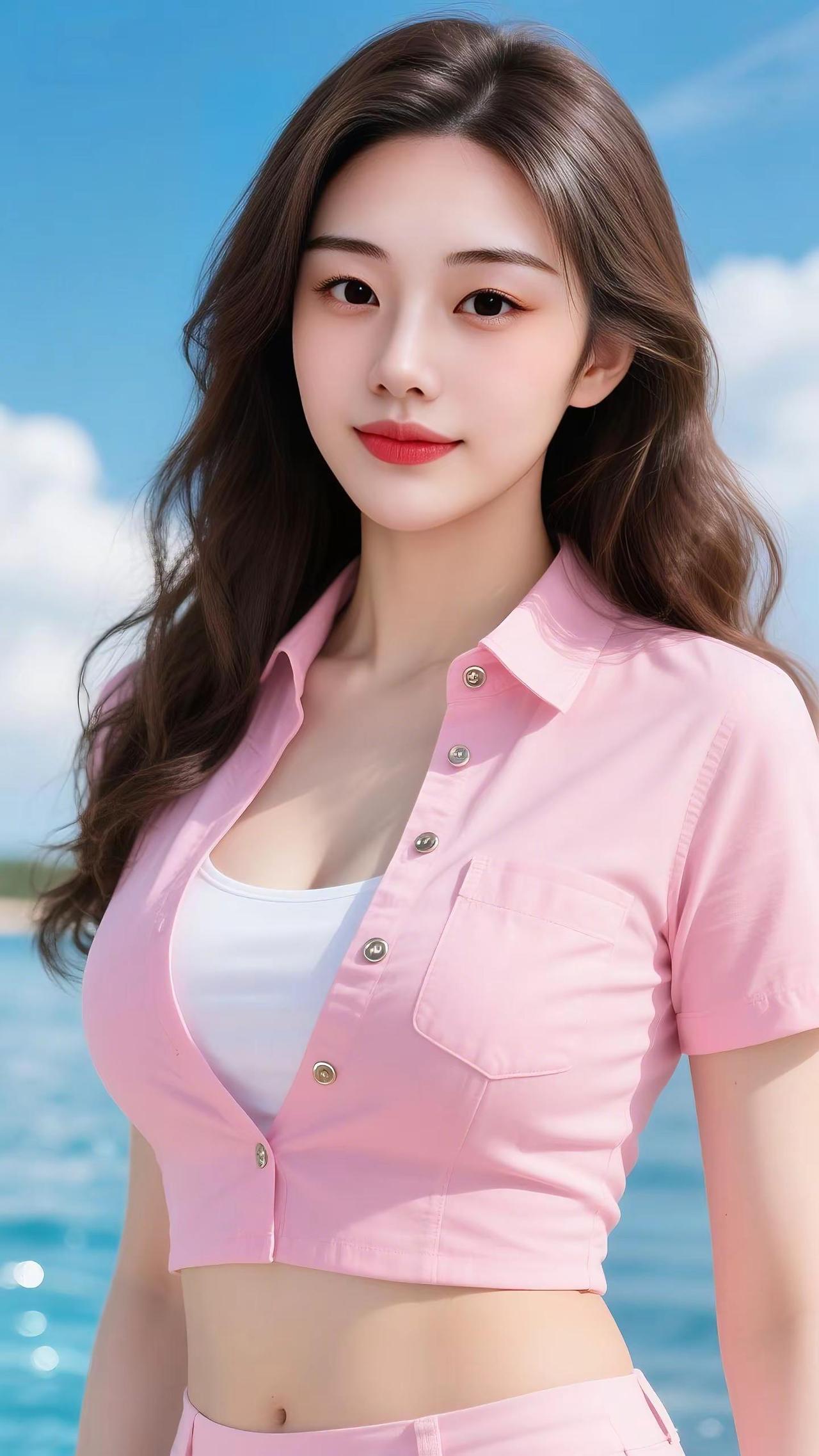 海风是温柔的信📨粉色是心动的序章不追赶时间，只取悦自己在蓝天碧海间，定格独一份