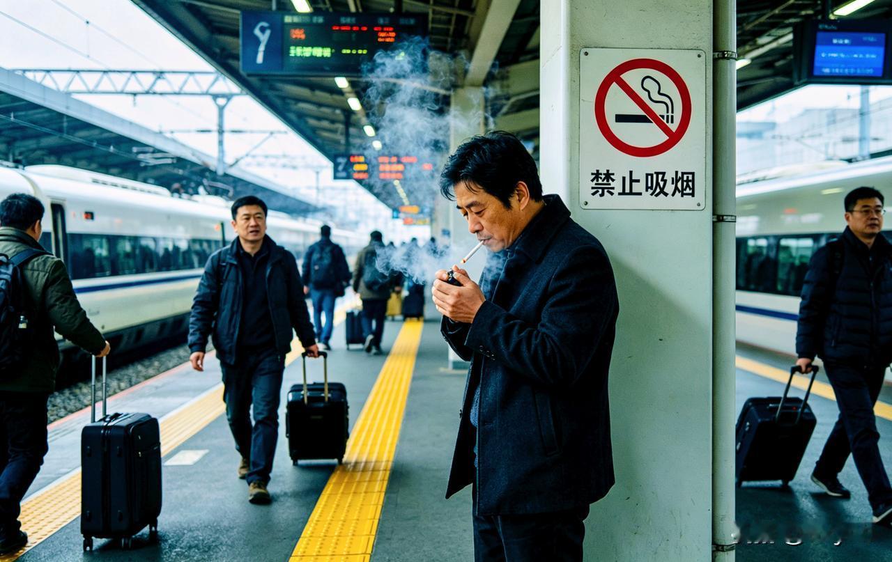 站台禁烟条例早已明文规定，却仍有不少乘客漠视规则肆意吸烟。监管存在盲区，违规成本