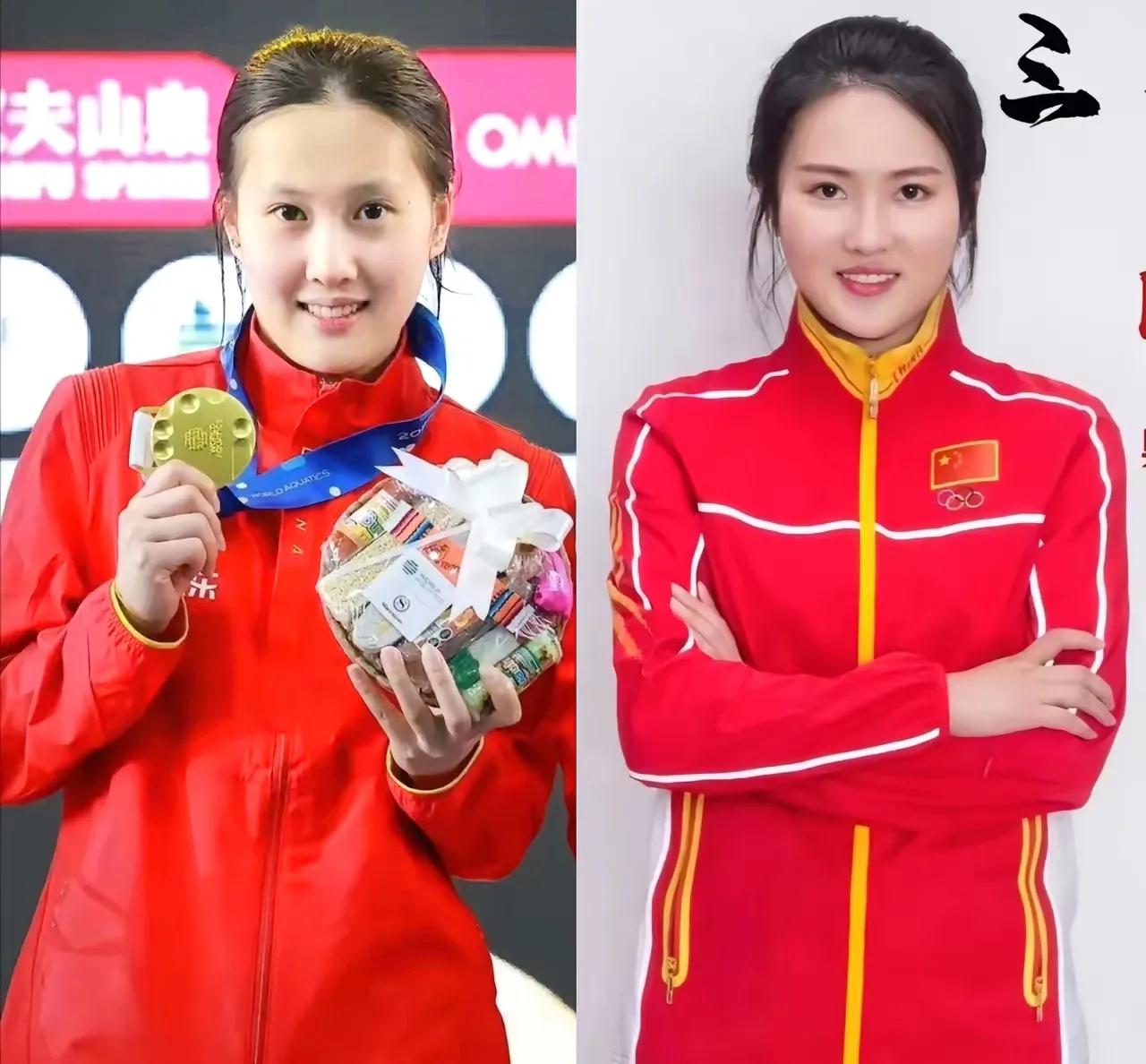 是巧合还是缘分？左边是掌敏洁，右边是陈若琳，她俩长的太像了！全红婵“因伤退赛”，