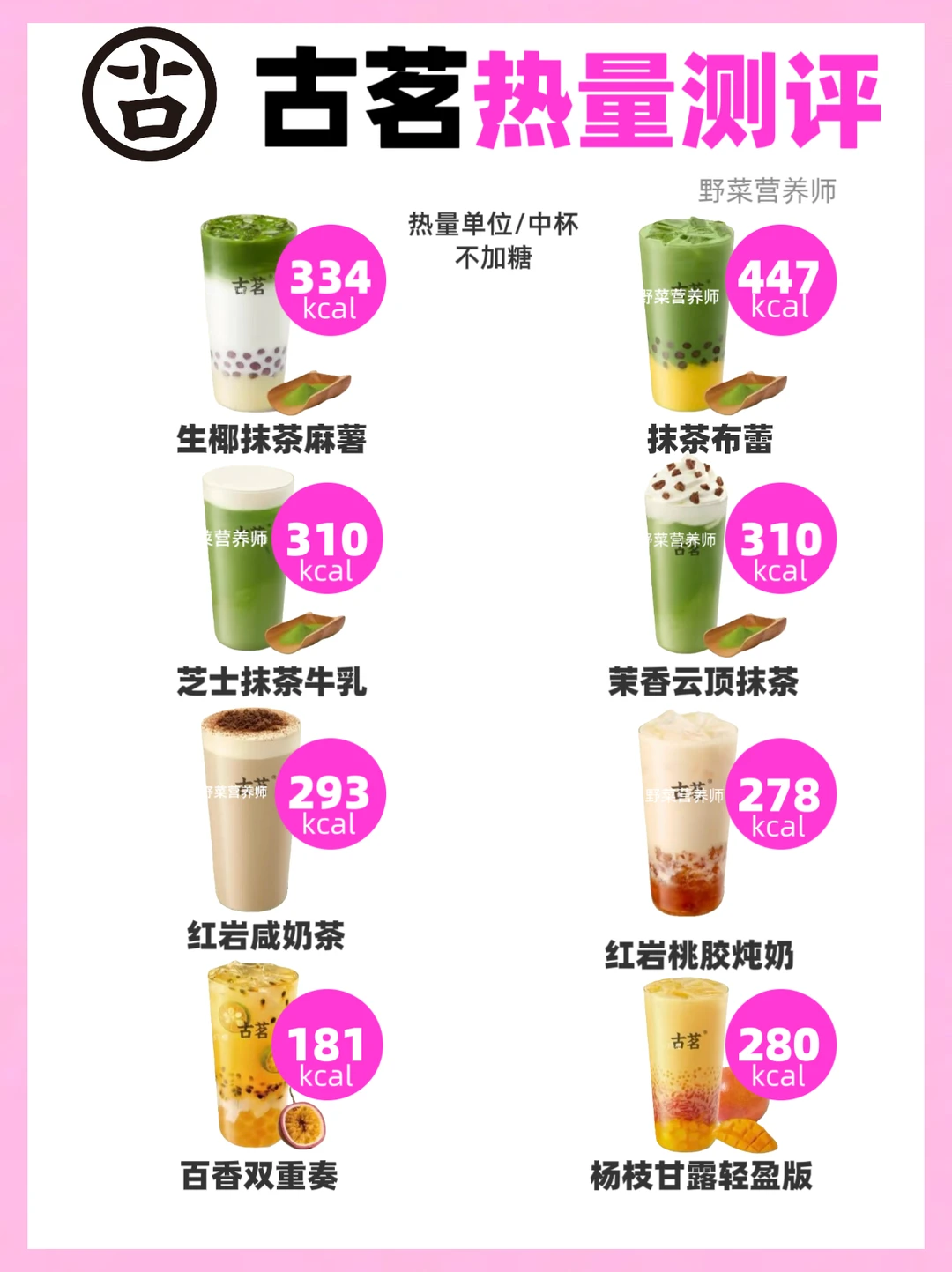 古茗奶茶热量测评来了🔥热门饮品热量