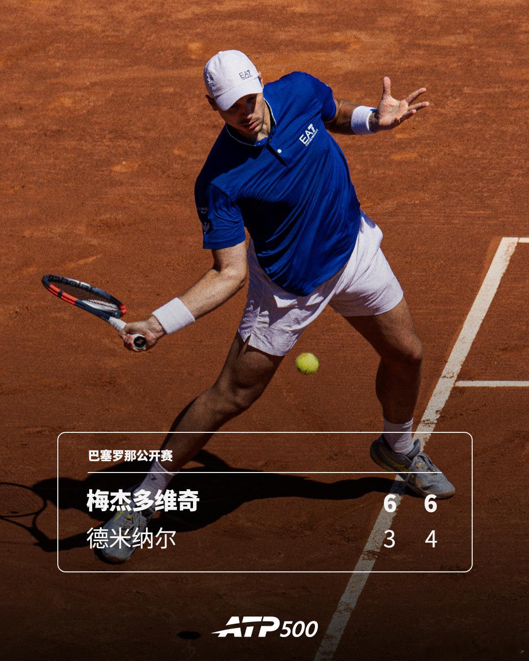 梅杰多维奇挑落TOP10💣ATP500巴塞罗那公开赛第二轮，资格赛选手梅杰多